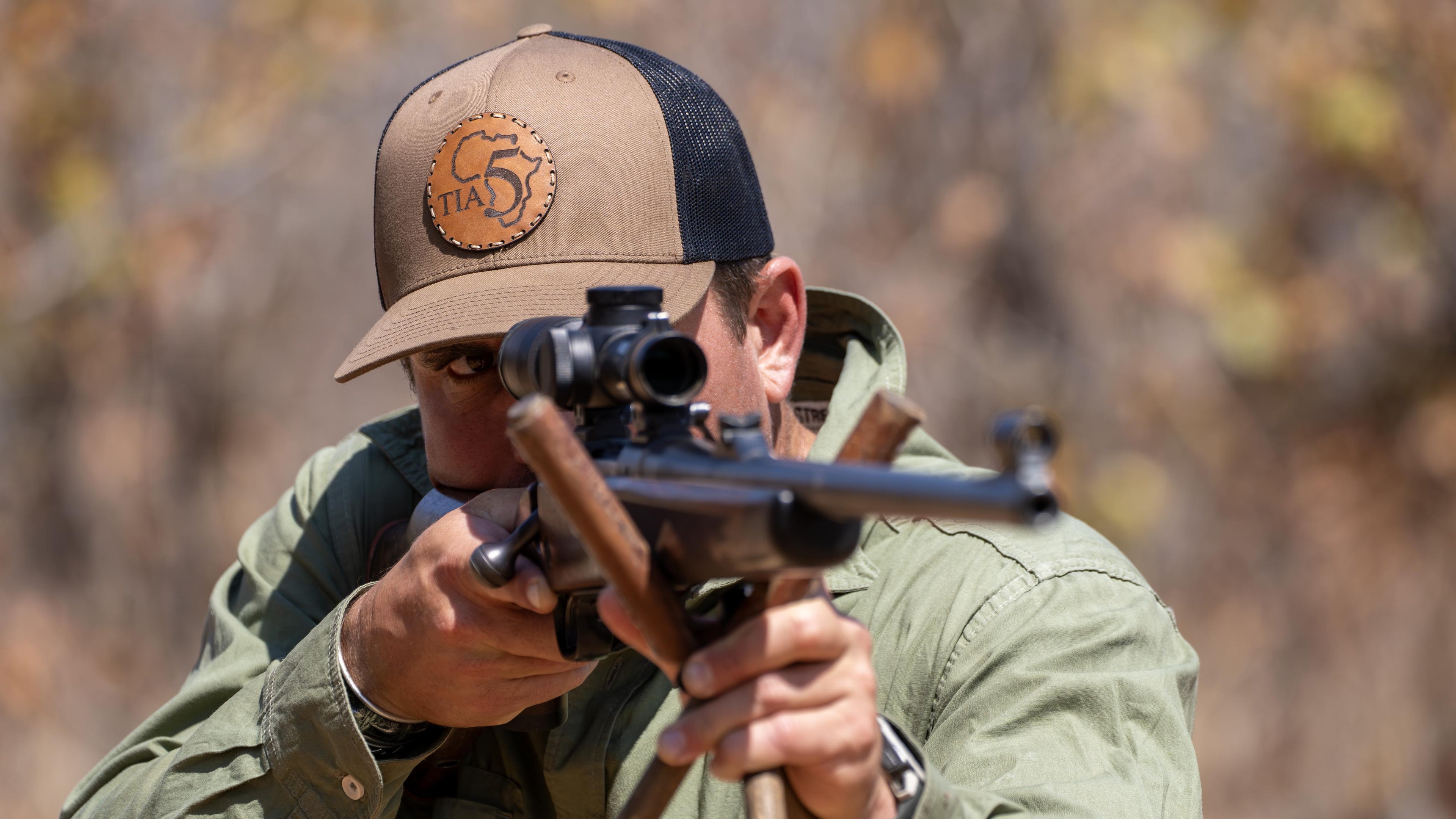 Coyote Brown/Black Trucker with TIA 5 Logo