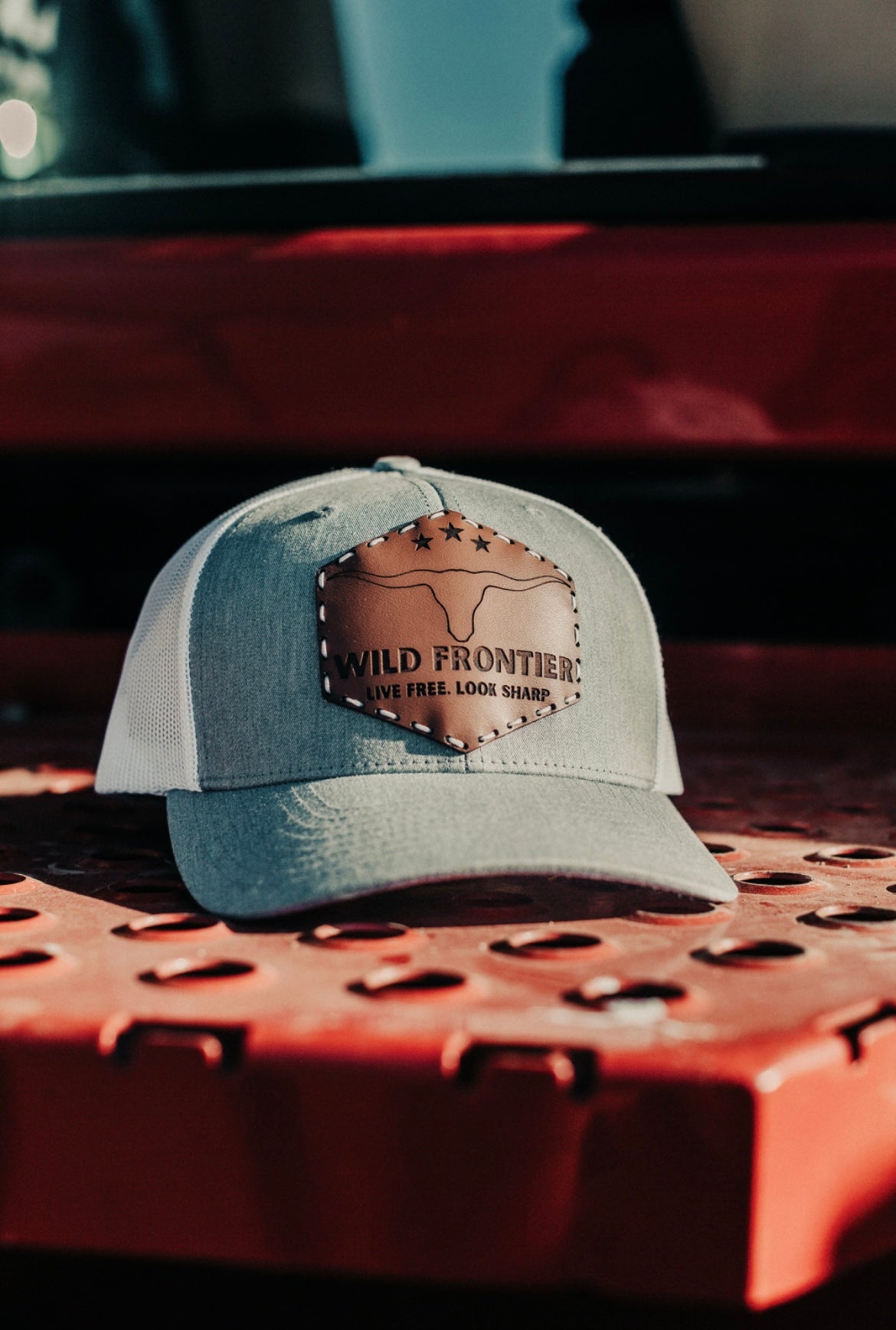 Original Longhorn with Grey/White Adjustable Trucker and White Thread