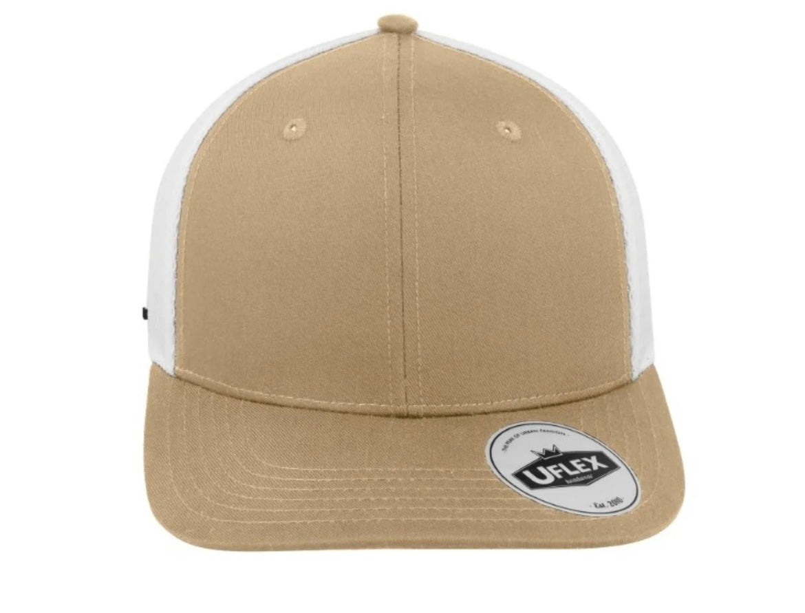 Khaki/White Adjustable Trucker UFLEX