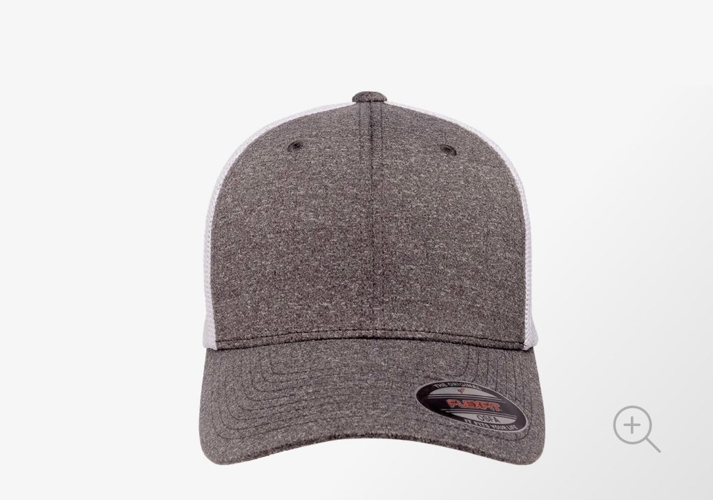 Dark Grey/White Fitted Trucker