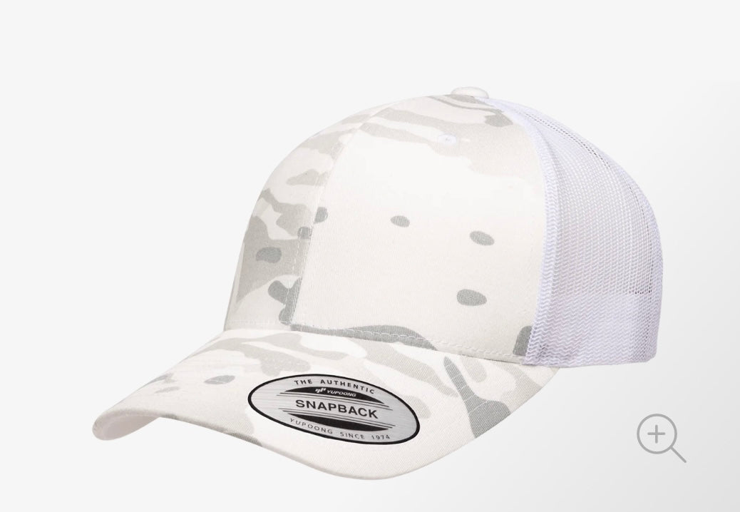 White Camo Adjustable Trucker