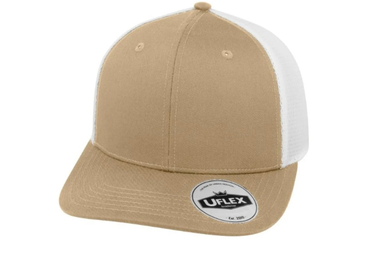 Khaki/White Adjustable Trucker UFLEX