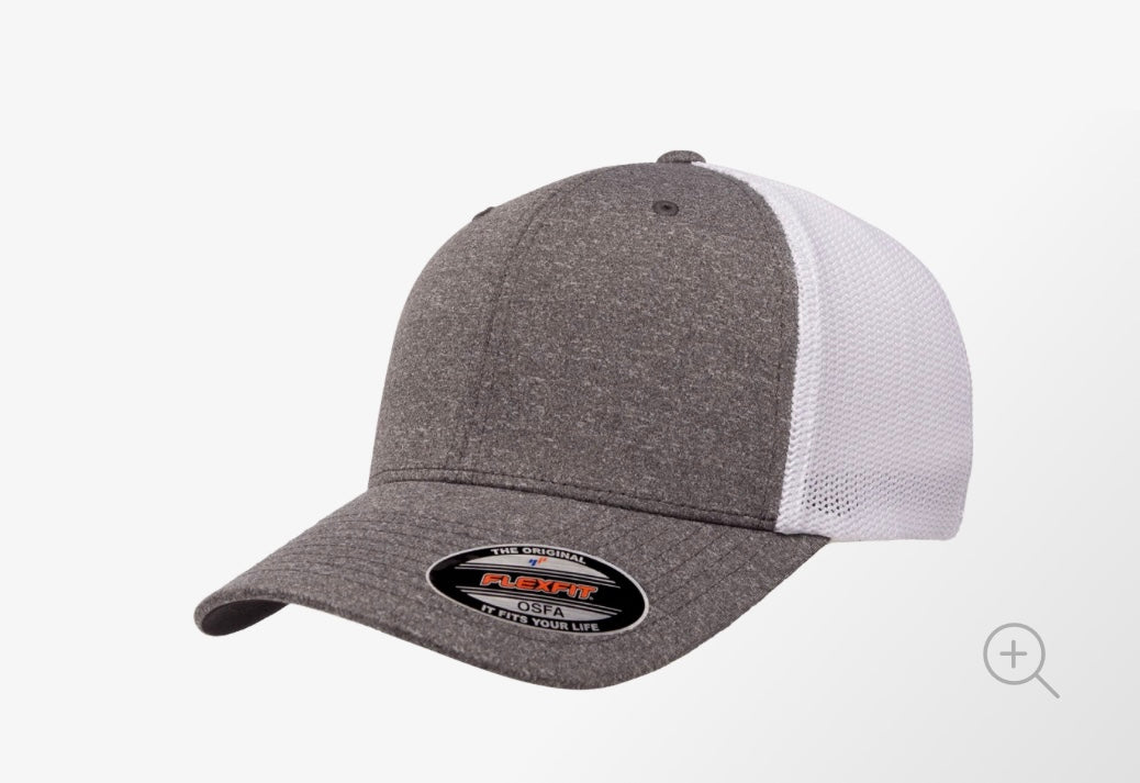 Dark Grey/White Fitted Trucker