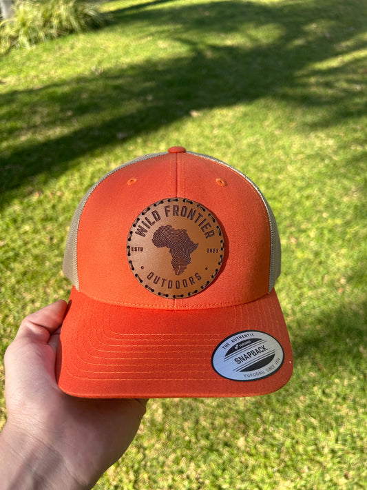 Africa Fingerprint in Burned Orange/Khaki Adjustable with Brown Thread