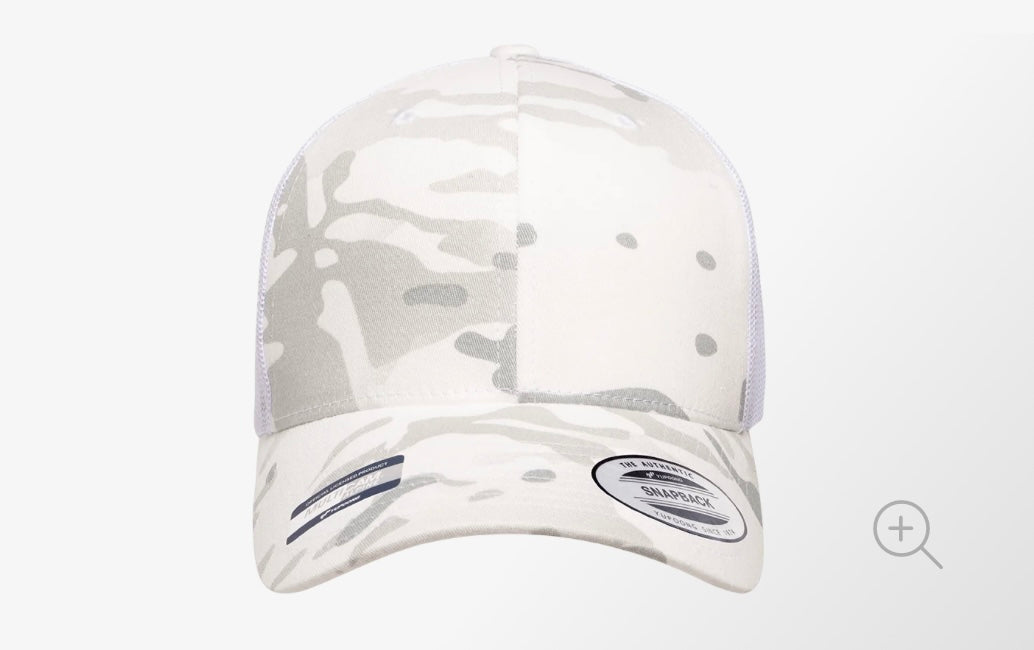 White Camo Adjustable Trucker